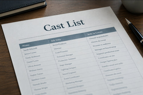Preparing & Agreeing the Cast List